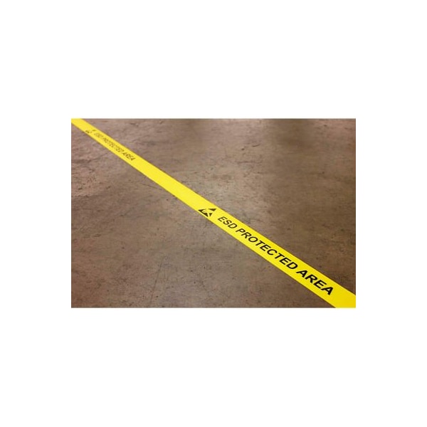 Ergomat DuraStripe In-Line Printing, 4inW x 50'L, Yellow, ESD PROTECTED AREA DSIL450Y-ESD-TYPE G - main